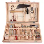 Children's Tool Set Carpenter Maintenance Tool Box Real Tools Disassembly And Assembly Multifunctional Wood Box 16 Pieces