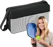 Pickleball Equipment Bag, Large Gym Storage, 16.5x8.5x4in/42x21.6x10.2cm Sports Paddle Case, Mesh Pocket with Smooth Zipper, Travel Outdoor Use, Men Women Nylon, Mesh Fabric
