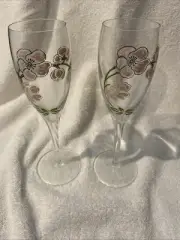 Set of 2 vintage Perrier Jouet Champagne Flutes
