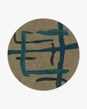 245' Round | Machine Washable Runner Rug | Kid & Pet Friendly | Indoor Rug | Architectural Digest Lydos Stone & Indigo Tufted Rug | Ruggable