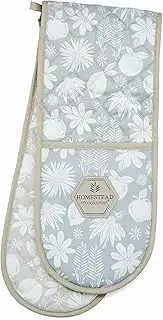 Cooksmart Double Oven Gloves Heat Resistant | British Designed Heat Resistant Oven Gloves | Modern Oven Mitt & Potholder for Home Cooking | Heat Protection Kitchen Oven Gloves - A Winters Tale