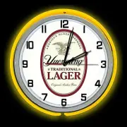 19" Yuengling Lager Beer Sign Yellow Double Neon Clock Americas Oldest Brewery
