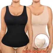 Women Shaper Cami Built in Bra Padded Tummy Control Camisole Tank Top Underwear