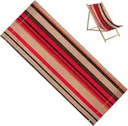 GORGECRAFT Beach Chair Replacement Fabric Burly Wood Orange Black Stripes Sling Chairs Canvas 45x17 Inch Folding Lounge Deck Chair Cloth Cover for Patio Outdoor Sunbathing Garden Courtyard