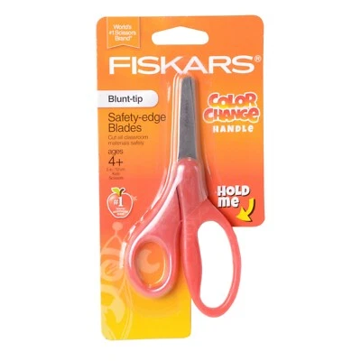 Fiskars Scissors Color Change Safety Edge Red To Yellow Blunt-Tip (Ages 4+)
