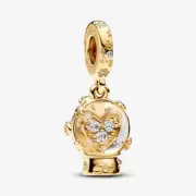 BRAND NEW AUTHENTIC PANDORA GOLD SNOWFLAKE GLOBE DANGLE CHARM-762825C01