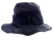 Dolce & Gabbana Navy Blue Silk Bucket Hat with Bow Band-Adult M