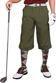 Olive Microfiber Golf Knickers (Plus Fours) for Men