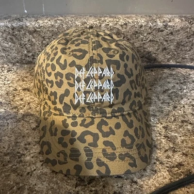 Def Leppard Baseball Cap Tan Animal Print Unisex Adult OSFM Strapback