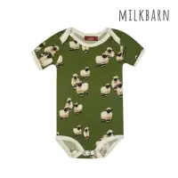 在飛比找momo購物網優惠-【Milkbarn】嬰兒 竹纖維包屁衣-短袖-綿羊(包屁衣 