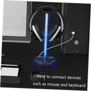 RGB Headphone Stand with 2 USB2.0 Extension Charging Port Extender