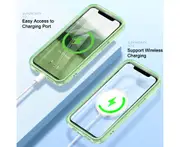 iPhone 12 Case,Shockproof Phone Case ,Scratch-Resistant Back Cover-Green