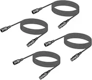 4 Packs 3 Pin XLR Cables Male Female XLR Patch Cable, XLR Cable 10ft 3m DMX Wire Extension Connectors Male and Female, DMX Cable with 3 Pin Connector for Stage Lights Moving Head Light LED Par Light