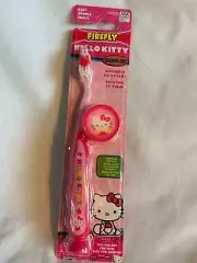 Firefly Toothbrush With Cap & Suction Cup Bottom Hello Kitty Travel Set Pink New