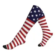 Cute Goldendoodle Compression Socks Women Men, Calf Knee High Star Usa Flag