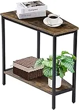 Triangle End Table - Narrow Wedge End Table - Recliner Table with Storage - Corner Tables for Living Room - Chair Side Tables for Small Spaces - Rectangle Magazine Rack Table - Tall Slim Side Table