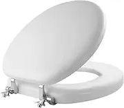 815CP 000 Soft Toilet Seat with Premium Chrome Hinges That Will Never Loosen, Round, White