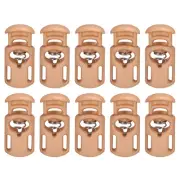 30Pcs 5.5x3mm Cord Lock Plastic Single Hole Spring Toggle Stoppers, Coffee