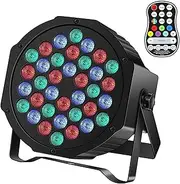 LED Par Lights, 36 LED RGB DJ Stage Light with Sound Activated DMX and Remote Control Uplighting Light, Rechargeable Stage Par Lights for Wedding Party Club Christmas Stage Lighting 36pcs LED Beads