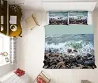 3D Sea Wave Stones NAO1354 Bed Pillowcases Quilt Duvet Cover Set Queen King Fay
