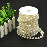 25M 6mm Cream Pearl Beads String Garland DIY Wedding Party Jewellery Decoration