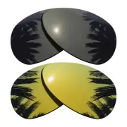 Black&24K Gold Replacement Lenses for-Oakley Crosshair S Polarized