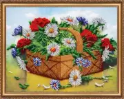 Bead embroidery kit Bast basket of summer needlework kit canvas beadwork pattern