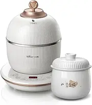 Bear Electric Stew Pot, Multi-Function Bird's Nest Stew Pot, Natural Ceramics Slow Cooking Method, Smart Appointment & Keep Warm for Chicken Soup, Flower Gum, Ginseng, Colla Corii Asini, Cordyceps