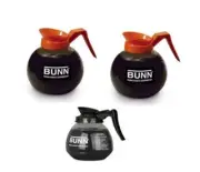 BUNN Coffee Pot Decanter Carafe - Set of 3 - 1 Black Regular and 2 Orange Decaf