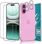 Slanku [2+2 Pack] Screen Protector for iPhone 16 Plus Tempered Glass and Camera Lens Protector, 9H Hardness, HD Clear, Bubble Free, Case Friendly
