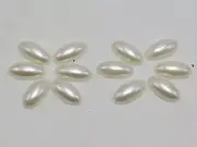 500 Ivory Acrylic Tiny Rice Oval Half Pearl Bead 4X8mm Flatback Gem Nail Art Tip