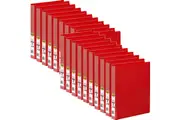 Marbig Clear View Insert Ring Binder Folder 2D 25mm A4 Red 20 Pack