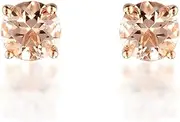 [Gin & Grace] Gin and Grace 14K Rose Gold Genuine Morganite Stud Earrings for women | Ethically, authentically & organically sourced (Round-cut) shaped Morganite hand-crafted jewelry for her | Morganite Earrings for women…