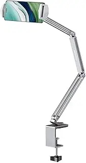 Phone Holder for Bed – Adjustable Stand, Heavy Duty Mount | Foldable Metal Phone Holder for Study Table, Bedside or Work Desk, Sturdy Flexible Phone Stand for Watching Reading and Video Calling Use