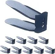 Shoe Stacker Slots Space Saver,Holder For Closet | Space-Saving Shoe Cabinet Organizer - Pack Of 10 Double Deck Adjustable Organizer Stackable For Closet Organization