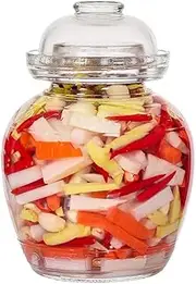 1.5L Pickle Jar Fermentation Jar, Kit with Water Seal, Glass Lid Canning Jars for Pickles, Kimchi, Sauerkraut, Kombucha, Canning, Fermentation, and Wine Brewing 1.5L/Clear (ATJAR-228)
