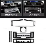 Carbon Fiber Air Vent AC&CD Panel Cover Trim Set For Lexus IS250 IS350 2014 -18
