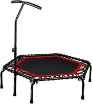 45" Professional Fitness Trampoline Gym Cardio Home Exercise Handrail Rebounder