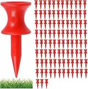 Red Golf Tees Plastic Golf Tees Golf Pegs for Golf Practice Reduce Spin Slice Golf Accessory for Golfer 1.18" 100pcs