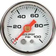 Autometer Pressure Gauge Mechanical White - 0 - 100 PSI, AU2177