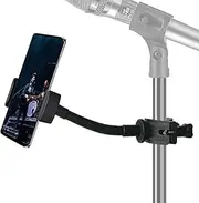 JCWINY Mic Stand Phone Holder, Flexible Phone Holder for Microphone Stand, Adjustable iPhone Mic Stand Holder, Music Stand Phone Holder for iPhone 14 13 12 MAX Pro Samsung Galaxy All Smartphones