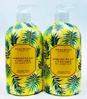 2 Slatkin Homework LIMONCELLO CUPCAKE Gel Liquid Hand Soap 22 oz