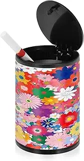 Ashtrays For Cigarettes Outdoor Table Peach Purple Blue Cute Flowers Self Extinguishing Butt Bucket Decorative Ash Tray Car Cup Holder Office Travel Home