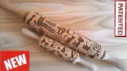 Happy Halloween CATS Wooden Rolling Pin Laser Cut Netting Pattern