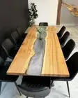 Grey Epoxy Resin Dining Table Top, Resin Epoxy Dining Table Top, Home Decor