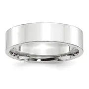 Solid 10K White Gold 6mm Standard Flat Comfort Fit Men's/Women's Wedding Band Ring Size 11.5