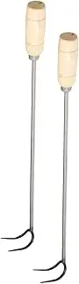 2pcs Meat Hook Food Grill Bacon Hooks Kit Meat Turner Hook Butcher Hook BBQ Hooks Handle Hanger BBQ Turner Hooks Boning Roast Hooks Meat Processing Hooks Ham Hooks Stainless Steel