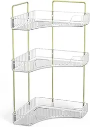 Anlayliay Corner Bathroom Counter Storage Rack Bathroom Countertop Rack Cosmetic Storage Rack Dressing Table Tray 3 Layers