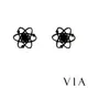 【VIA】個性系列 原子造型白鋼耳釘 造型耳釘 黑色