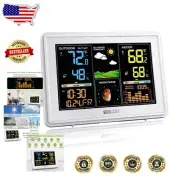 Modern Wireless Weather Station: Indoor/Outdoor Thermometer with Moon Phase